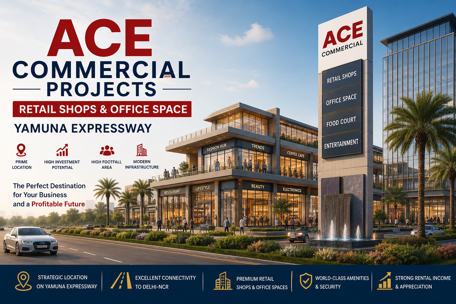 Ace Commercial Projects, Retail Shops, Office Space, Yamuna Expressway,